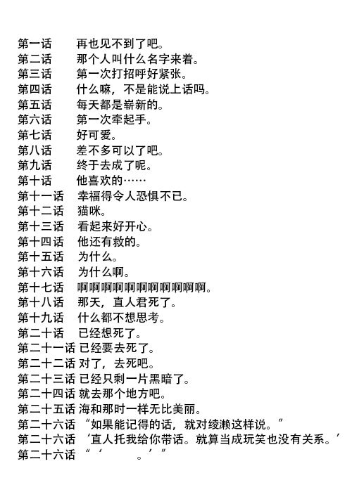 第0话 目录